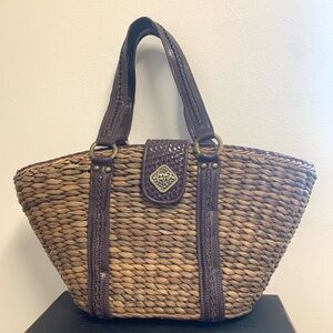 Coldwater Creek Brown and Dark Brown Woven‎ Tote